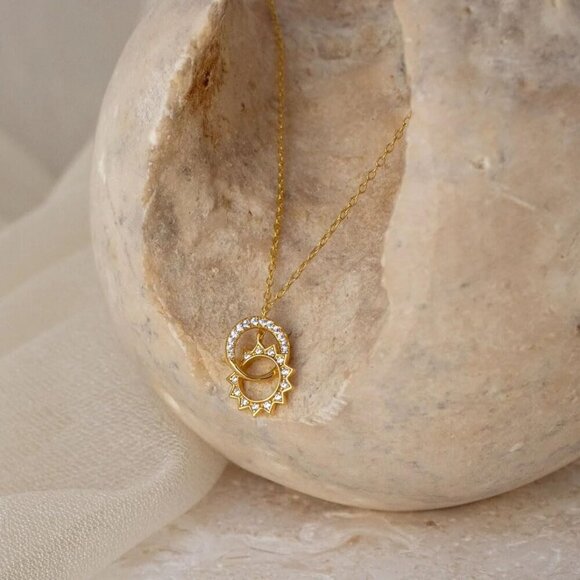 2-Tone Interlocking | Sunburst Heart | CZ Evil Eye | Single Pearl | Love Heart P - Picture 5 of 7